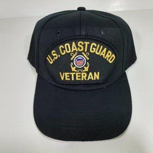 U.S. Coast Guard Veteran Men's Patch Cap Hat Black USCG American Pride